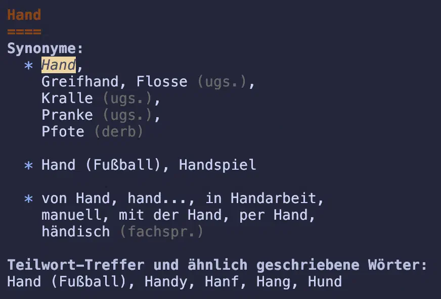 OpenThesaurus CLI